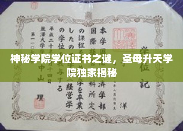 神秘学院学位证书之谜，圣母升天学院独家揭秘