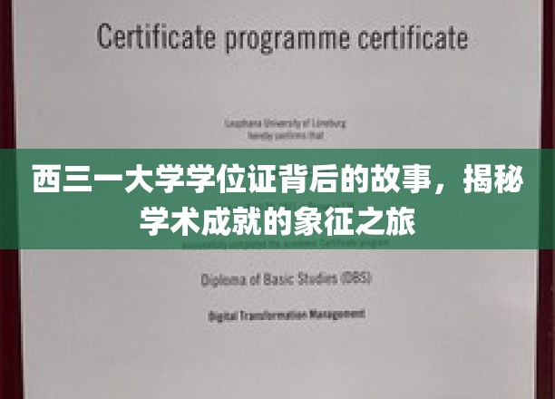探寻西三一大学学位证的传奇足迹，学位背后的学术荣耀之旅
