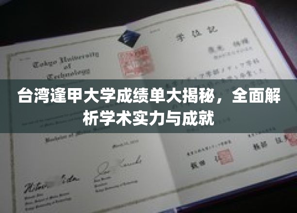 解码逢甲，台湾顶尖大学成绩单背后的学术辉煌