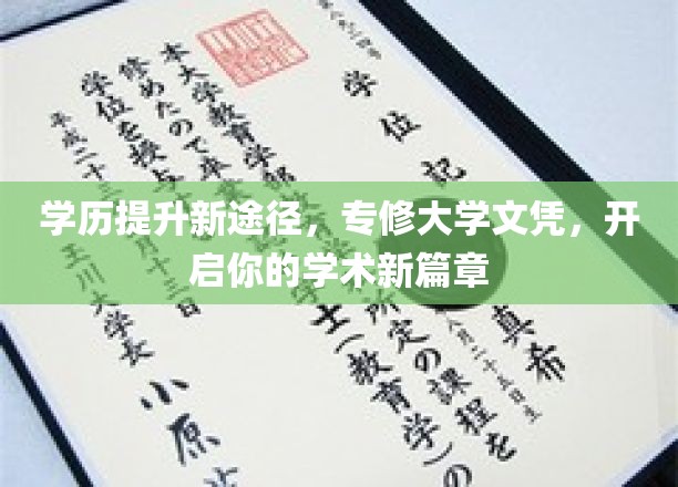 专修学历新篇章，解锁学术成长新路径，成就非凡未来