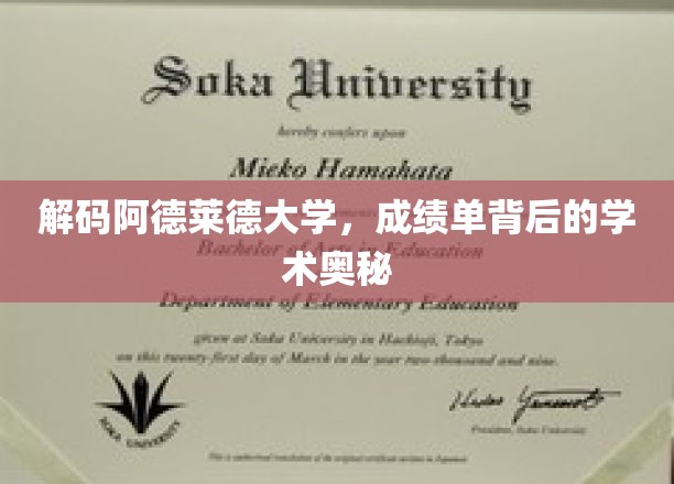 探索阿德莱德大学，揭秘成绩单背后的学术秘境