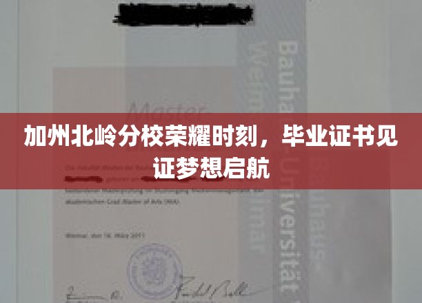 梦想扬帆，加州北岭荣耀证书映照青春启程