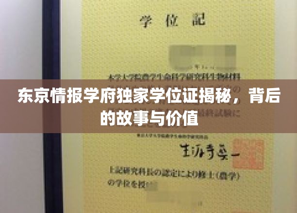 东京神秘学府学位证背后的传奇与价值揭秘