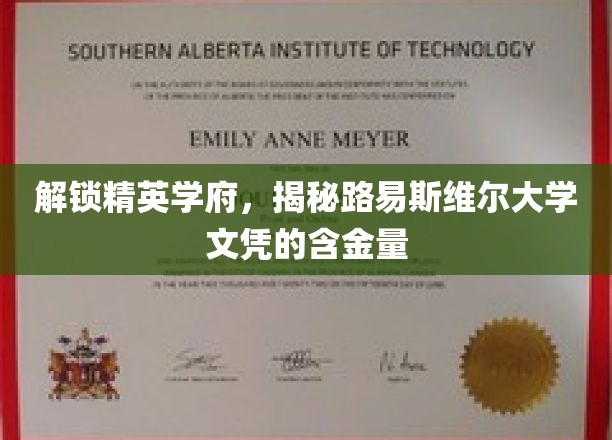 精英摇篮揭秘，路易斯维尔大学文凭的璀璨价值
