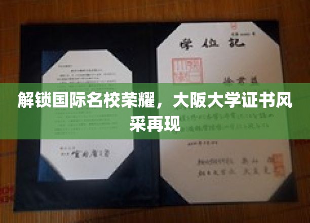 解锁国际名校荣耀，大阪大学证书风采再现
