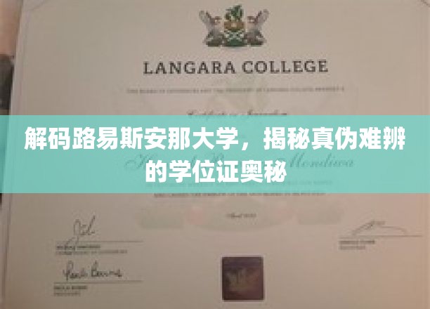 揭开路易斯安那大学学位证之谜，探寻真伪界限的学术探秘之旅