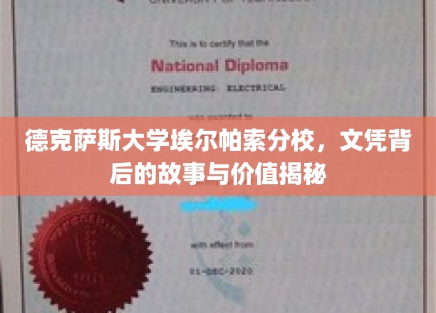 德克萨斯大学埃尔帕索分校，文凭背后的故事与价值揭秘