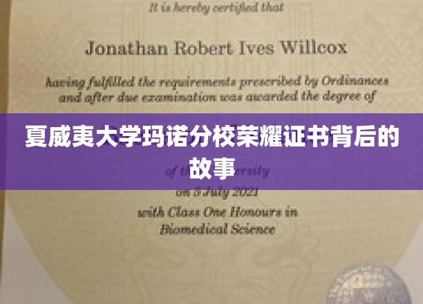 探寻夏威夷大学玛诺分校荣耀证书背后的辉煌传奇