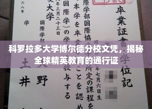 科罗拉多大学博尔德分校文凭，揭秘全球精英教育的通行证