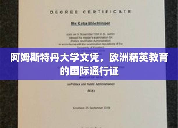 阿姆斯特丹大学文凭，开启国际精英教育新篇章