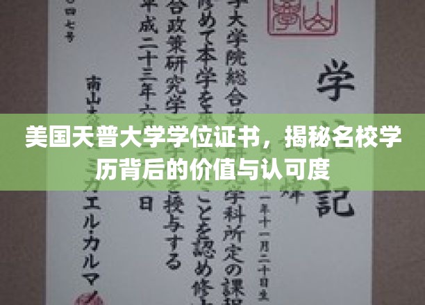 美国天普大学学位证书，揭秘名校学历背后的价值与认可度