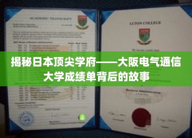 解码大阪电气通信大学，成绩单背后的学术传奇