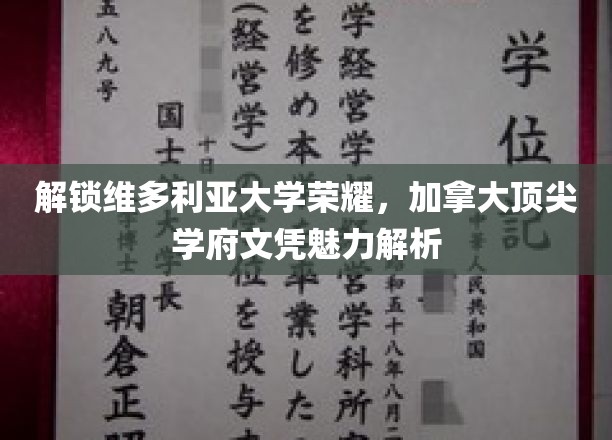 探寻维多利亚大学荣耀之谜，加拿大顶尖学府文凭背后的独特魅力