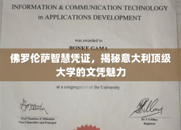 探寻佛罗伦萨智慧凭证，揭秘意大利顶级大学文凭的独特魅力