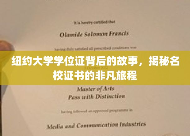 纽约大学学位证背后的故事：揭秘名校证书的非凡旅程
