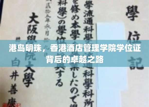 港岛璀璨，揭秘香港酒店管理学院学位证的非凡养成记