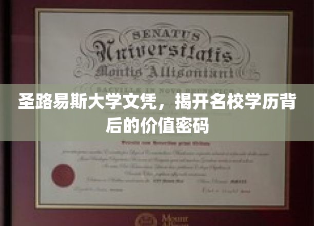 解码圣路易斯大学文凭，名校学历背后的价值启示录