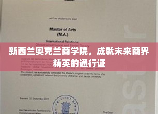 解码商界精英摇篮，新西兰奥克兰商学院的卓越之路