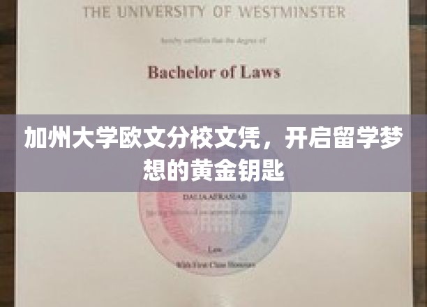 加州大学欧文分校文凭，开启留学梦想的黄金钥匙