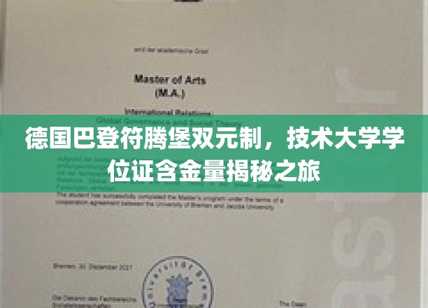 揭开德国巴登符腾堡双元制技术大学学位证的宝藏之旅