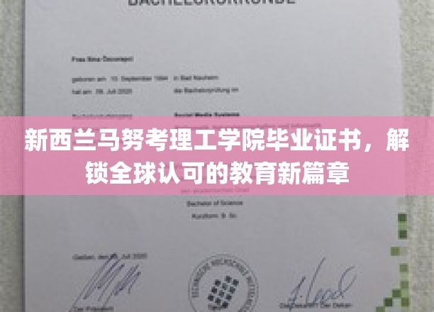 跨越国界，新西兰马努考理工学院证书引领国际教育新潮流