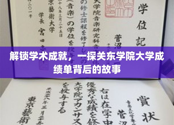 解锁学术成就，一探关东学院大学成绩单背后的故事