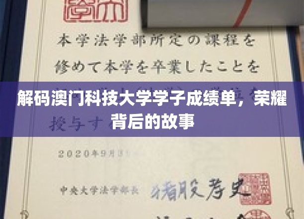 澳门科技大学学子荣耀背后，揭秘非凡成长历程