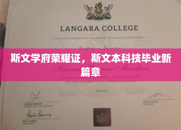 斯文学府荣耀证，斯文本科技毕业新篇章
