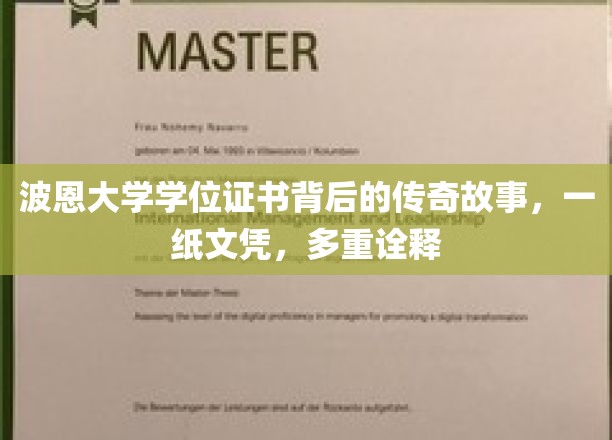 波恩大学文凭传奇，一纸证书，千变万化的故事篇章