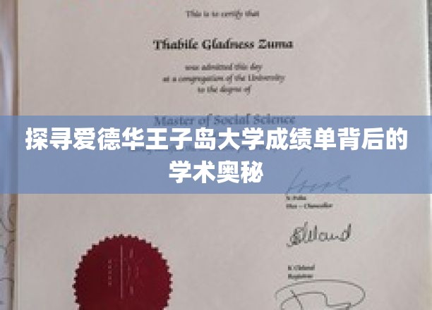 解码爱德华王子岛大学成绩单，揭秘学术卓越的秘密之门