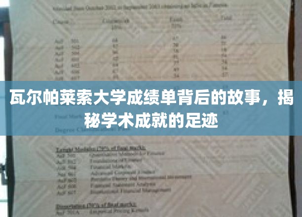 瓦尔帕莱索大学成绩单背后的故事，揭秘学术成就的足迹