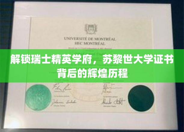 探寻苏黎世大学证书的光辉之路，精英摇篮的秘密风采