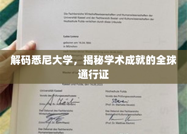 解码悉尼大学，揭秘学术成就的全球通行证