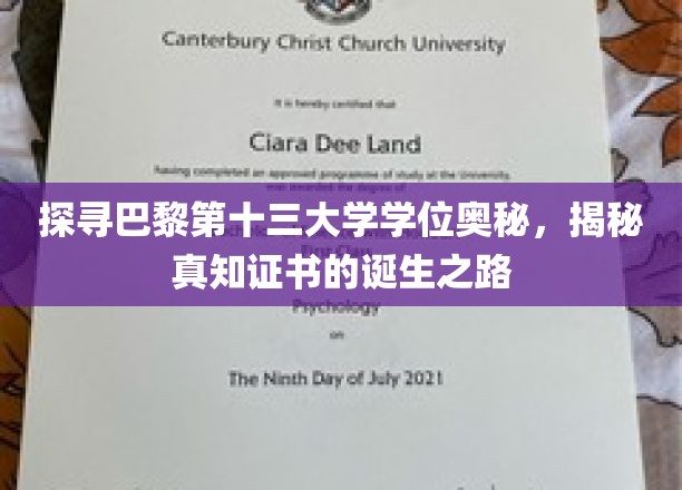 巴黎十三大学学位之谜，揭秘真知证书的诞生奇缘