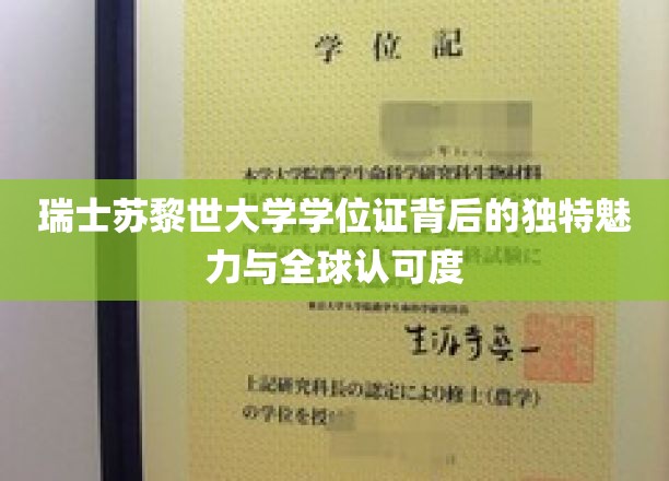 解码苏黎世大学学位证，全球视野下的独特吸引力