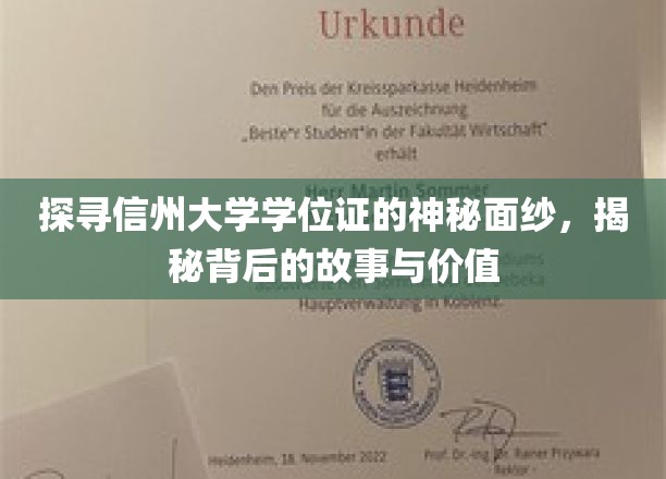 揭开信州大学学位证之谜，探寻其背后的传奇与价值