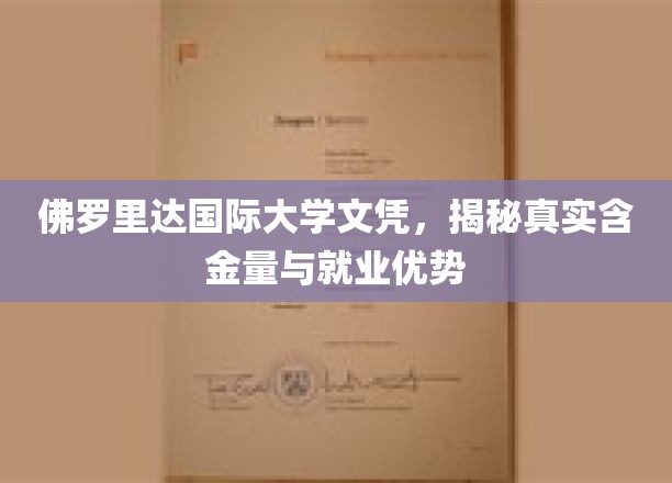 佛罗里达国际大学文凭，揭秘真实含金量与就业优势