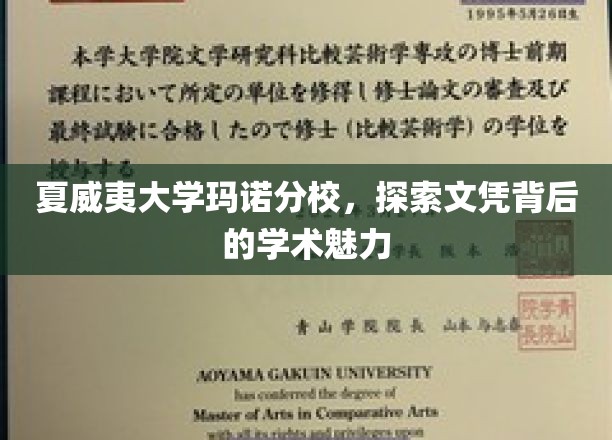 解码夏威夷大学玛诺分校，文凭背后的学术风采之旅