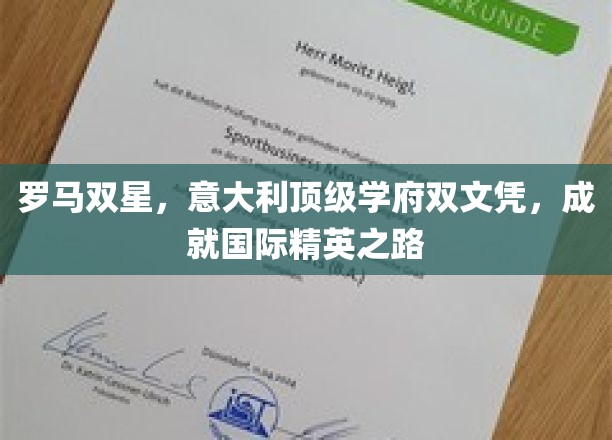 意气风发，双星闪耀，罗马顶级学府双文凭，铸就全球精英之路