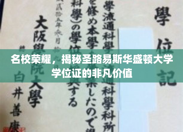 圣路易斯华盛顿大学学位证，名校光环下的独特价值解析
