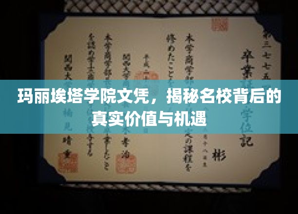 揭开玛丽埃塔学院文凭的神秘面纱，名校背后的无限价值与机遇探索