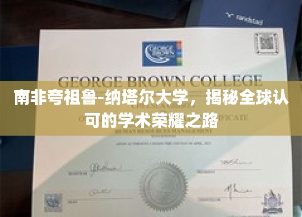 南非夸祖鲁-纳塔尔大学：全球认可的学术荣耀之旅