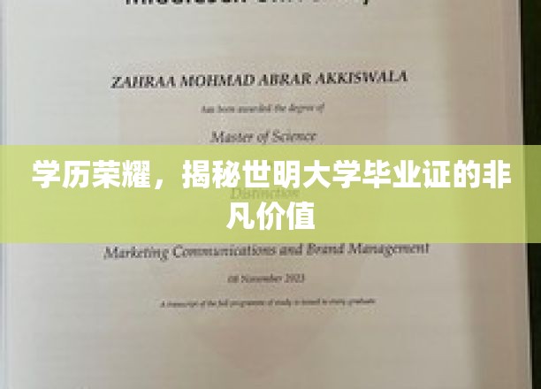 世明大学学历证书，开启非凡职业旅程的通行证