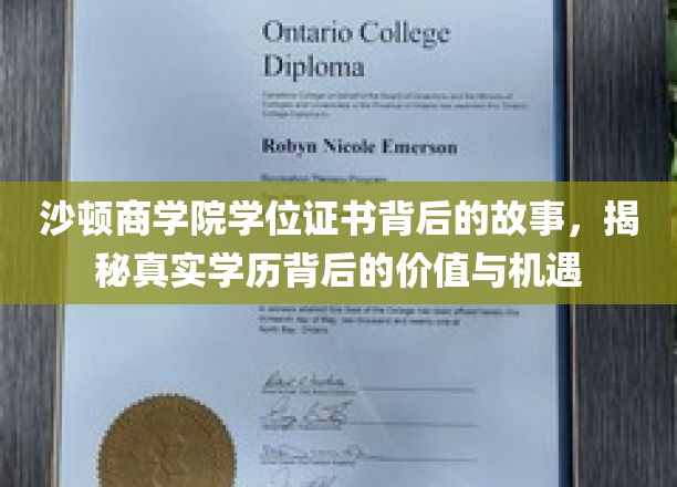 沙顿商学院学位证书背后的故事，揭秘真实学历背后的价值与机遇