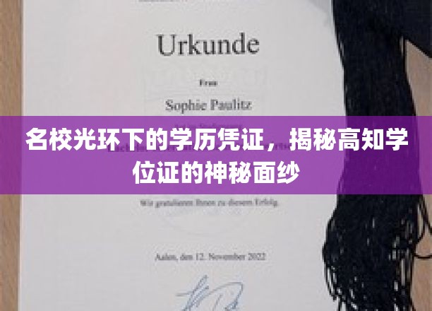 名校荣耀背后的学位真谛，一探高知学历证书的神秘魅力