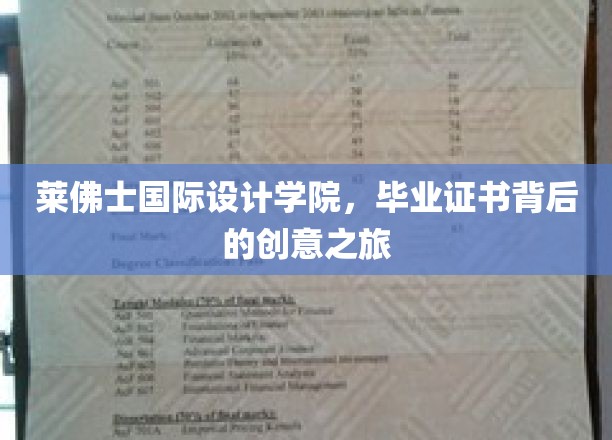 探寻莱佛士设计学子，毕业证书中的艺术与匠心之旅