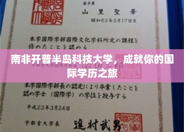南非开普半岛科技大学，启航国际学历之旅