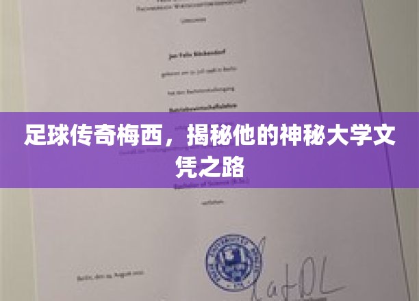 足球巨星梅西的大学学位奇遇，探寻球场之外的不凡学历历程