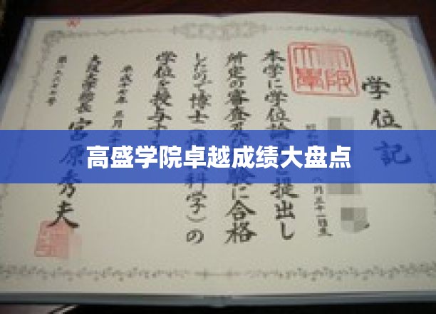 高盛学院卓越成绩大盘点