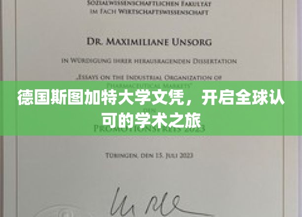 德国斯图加特大学文凭，开启全球认可的学术之旅